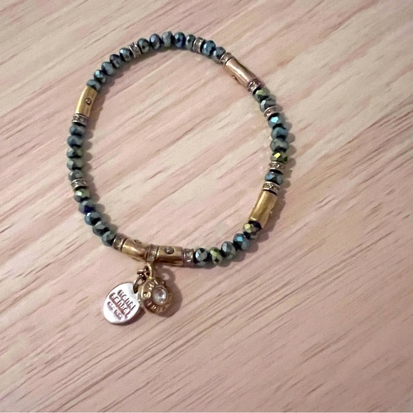 Henri Bendel Stretch Bead Bracelet in Teal and Gold - Picture 1 of 2